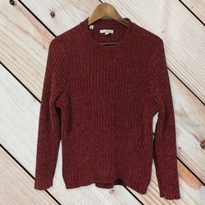 Jachs Girlfriend Burgandy Ribbed Sweater
